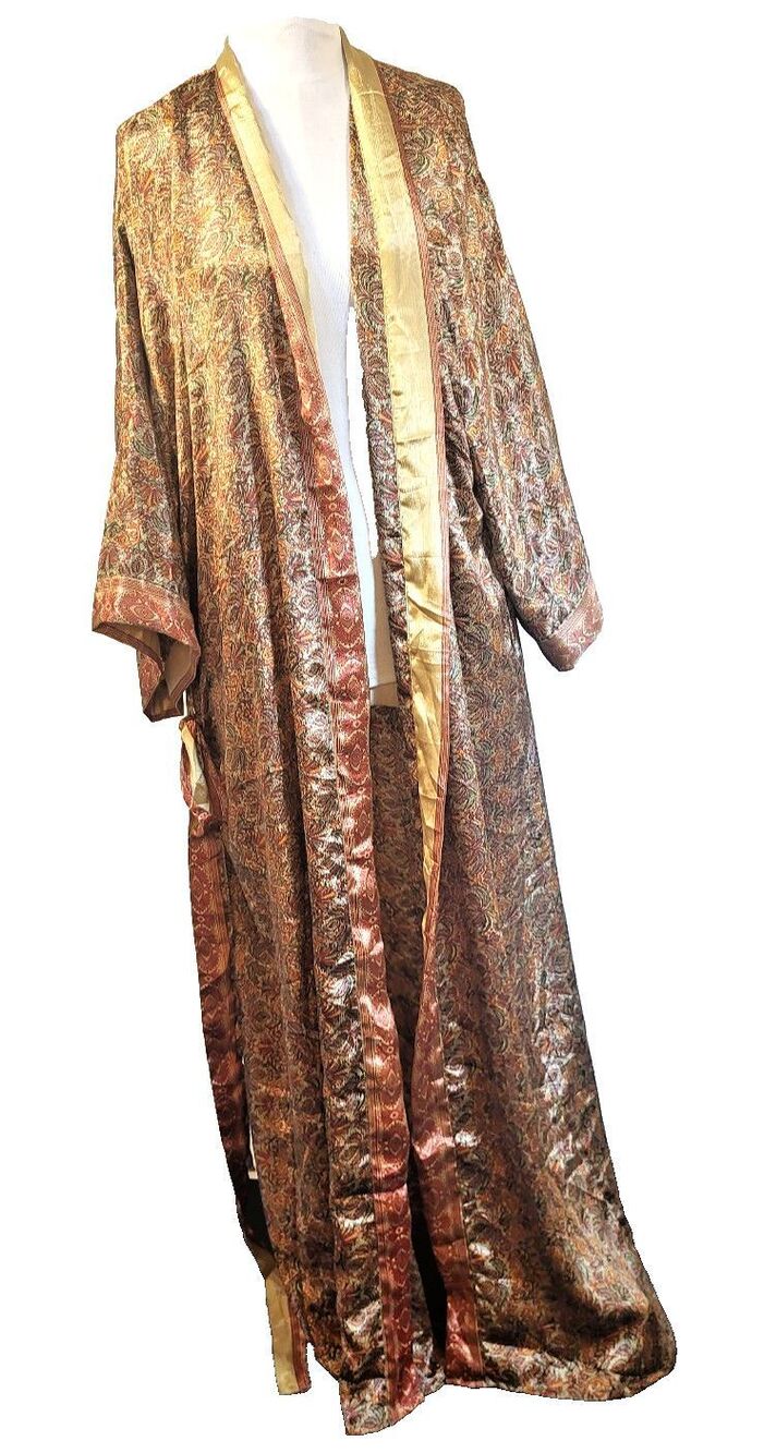 Gorgeous Silk Robe Made From Recycled Saris Kimono Style One Size